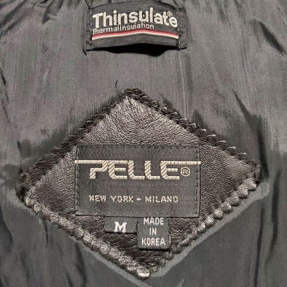 Vintage 90s y2k Wilsons Pelle Black Leather Goth Vampire Trench Over Coat Md - Picture 7 of 13